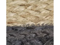 Clearance Clicnbuy Alfombra de yute tejida a mano con borde oscuro 90 cm Gris