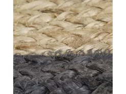 Outlet Clicnbuy Alfombra de yute tejida a mano con borde oscuro 150 cm Gris
