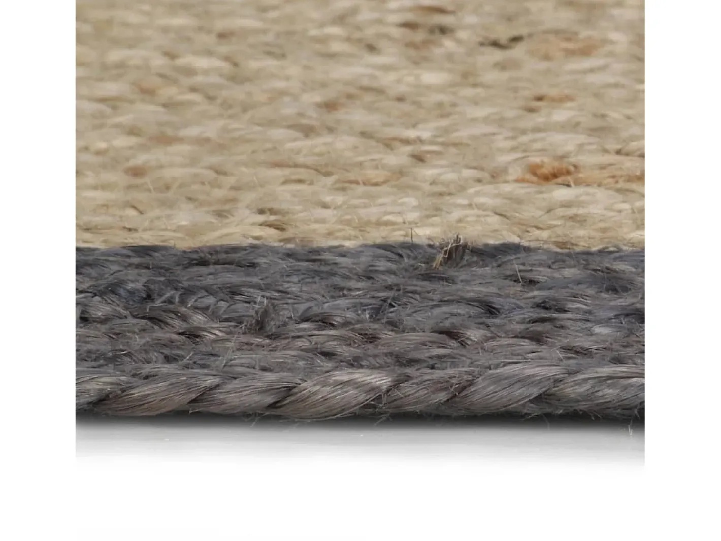 Outlet Clicnbuy Alfombra de yute tejida a mano con borde oscuro 150 cm Gris