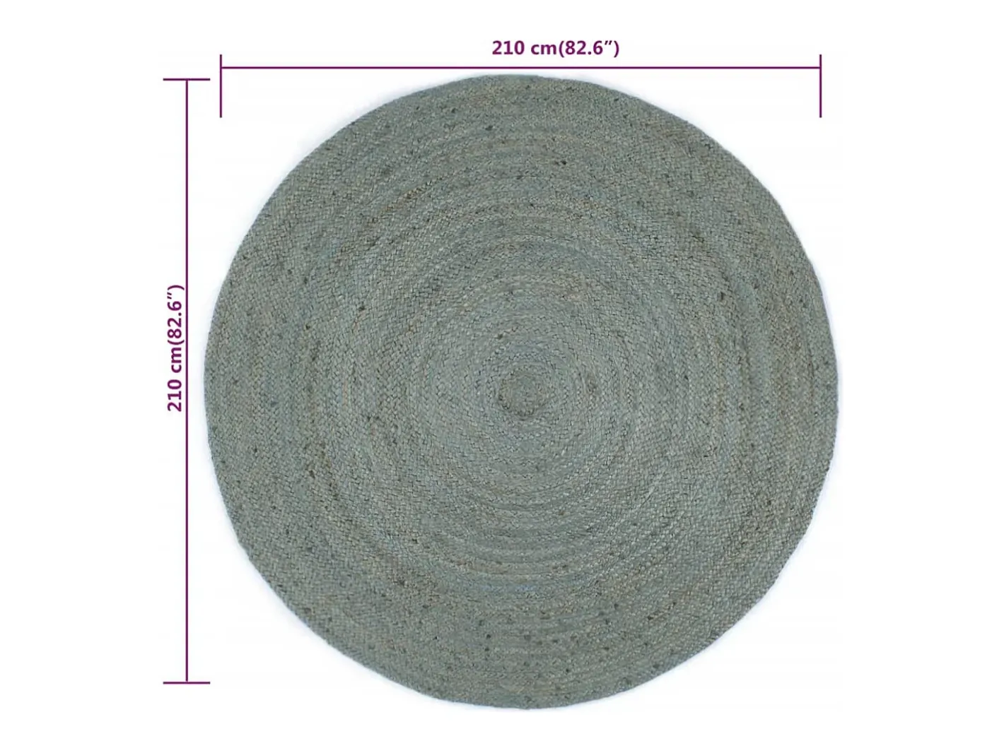 Clicnbuy Alfombra Redonda-Alfombra de yute tejida a mano redonda oliva 210 cm Verde