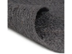 Sale Clicnbuy Alfombra de yute tejida a mano redonda oscuro 210 cm Gris