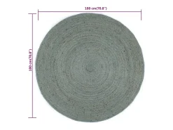Clicnbuy Alfombra de yute tejida a mano redonda oliva 180 cm Verde Online