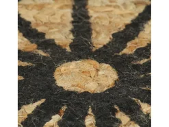 Alfombra de yute tejida a mano con estampado 90 cm ES48438 Negro Online