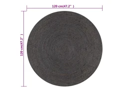 Clicnbuy Alfombra De Salón|Alfombra Redonda-Alfombra de yute tejida a mano 120 cm oscuro Gris