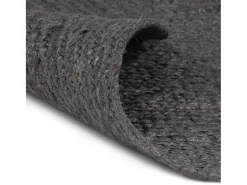 Clicnbuy Alfombra Redonda-Alfombra de yute tejida a mano redonda oscuro 240 cm Gris