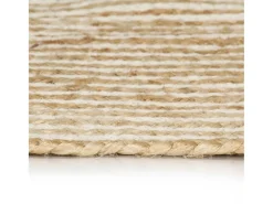 Clicnbuy Alfombra de yute tejida a mano diseño espiral 90 cm Blanco Discount
