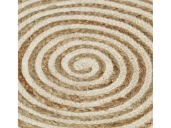 Clicnbuy Alfombra de yute tejida a mano diseño espiral 90 cm Blanco Discount