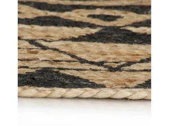 Alfombra de yute tejida a mano con estampado 150 cm ES83704 Negro Online