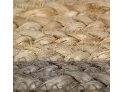 Clicnbuy Alfombra De Salón|Alfombra Redonda-Alfombra de yute tejida a mano con borde 120 cm Gris