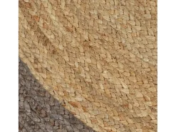 Clicnbuy Alfombra De Salón|Alfombra Redonda-Alfombra de yute tejida a mano con borde 120 cm Gris