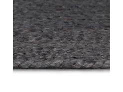 Alfombra De Salón|Alfombra Redonda-Alfombra de yute tejida a mano redonda oscuro 210 cm ES46783 Gris