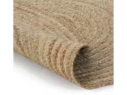 Alfombra de yute trenzado redonda de 120 cm Beige New