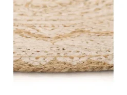 Alfombra de yute trenzado estampada redonda de 90 cm Beige