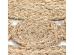 Alfombra De Cocina|Alfombra Redonda-Alfombra de yute trenzado redonda de 180 cm Beige