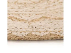 Alfombra de yute trenzado estampada redonda de 120 cm Beige Online