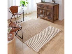 Discount Made In Meubles Alfombra de yute y algodón Lali para un toque natural en tu decoración Beige