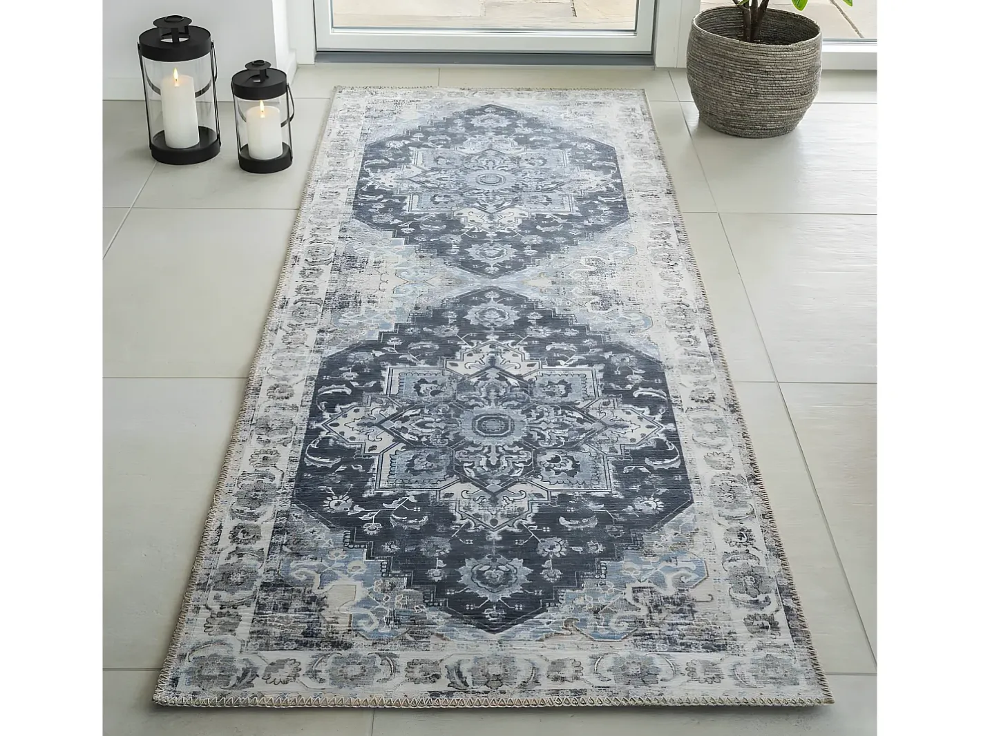 House Nordic Alfombra De Salón-Alfombra del corredor 80 x 200 cm Azul