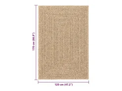 Alfombra De Cocina-Alfombra efecto yute de 120x170 cm, para interior y exterior Marru00f3n