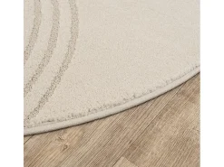 the carpet Alfombra Elisa Diseño Geométrico, , 120 cm, Redondo Beige Online