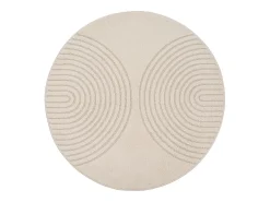 the carpet Alfombra Elisa Diseño Geométrico, , 120 cm, Redondo Beige Online