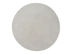 the carpet Alfombra De Salón|Alfombra Redonda-Alfombra Elisa Diseño Geométrico, , 120 cm, Redondo Gris