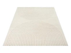 Clearance the carpet Alfombra Elisa Diseño Geométrico, , 240 x 340 cm Crema