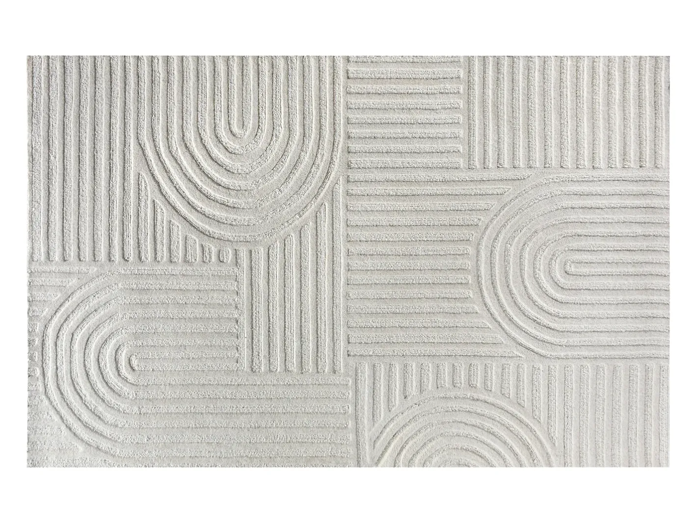 Online OZAIA Alfombra en relieve con motivos de arcos 100% lana - 200 x 290 cm - 2200g/m2 - - ASSINIE Marfil