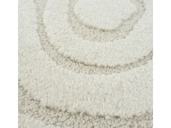 Best the carpet Alfombra Everest 3D moderna - - 120 cm Redonda Crema