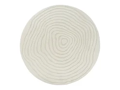Best the carpet Alfombra Everest 3D moderna - - 120 cm Redonda Crema
