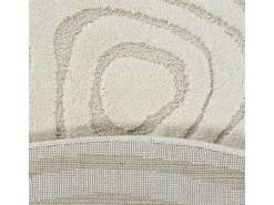 Best the carpet Alfombra Everest 3D moderna - - 120 cm Redonda Crema