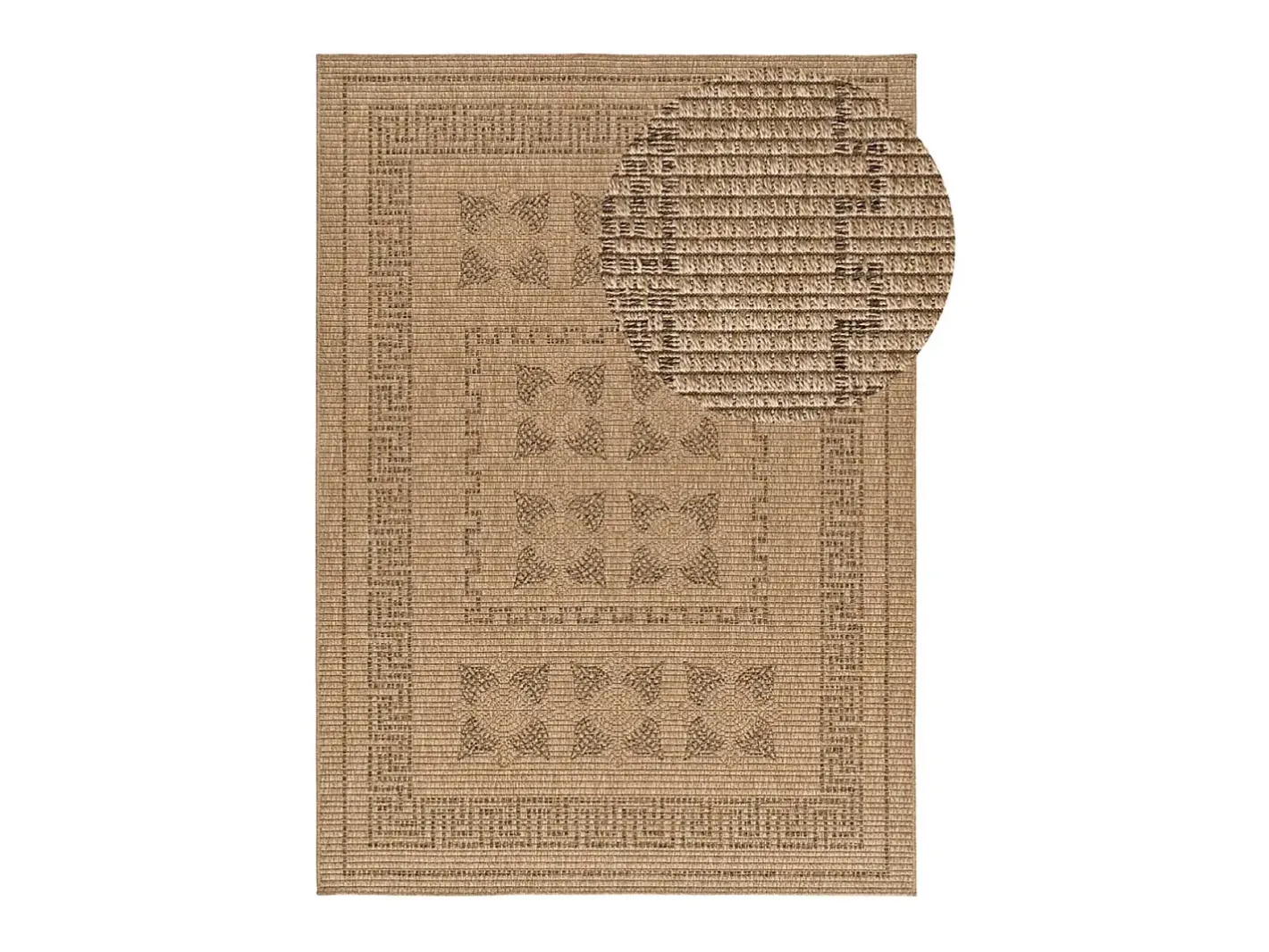 Alfombra exterior - clásico efecto yute - natural - 160 x 230 cm - ACRA Marru00f3n Clearance