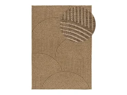 Alfombra De Exterior-Alfombra exterior - geométrico efecto yute - natural - 120 x 170 cm - ACRA Marru00f3n