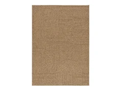 Alfombra exterior - geométrico efecto yute - natural - 160 x 230 cm - ACRA Marru00f3n Best