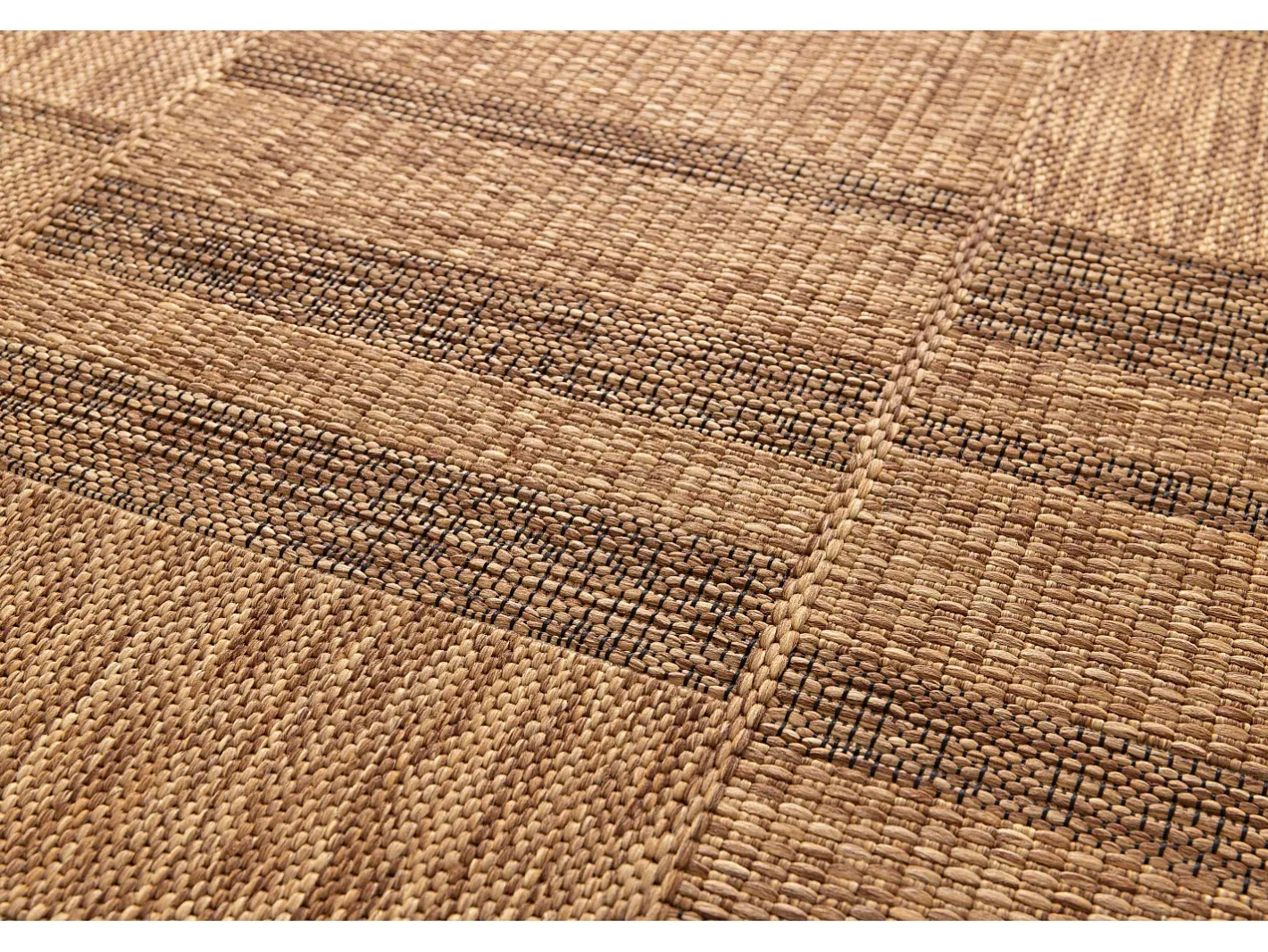 Alfombra exterior - geométrico aspecto yute - natural - 160 x 230 cm - GUINEA Color natural oscuro Clearance