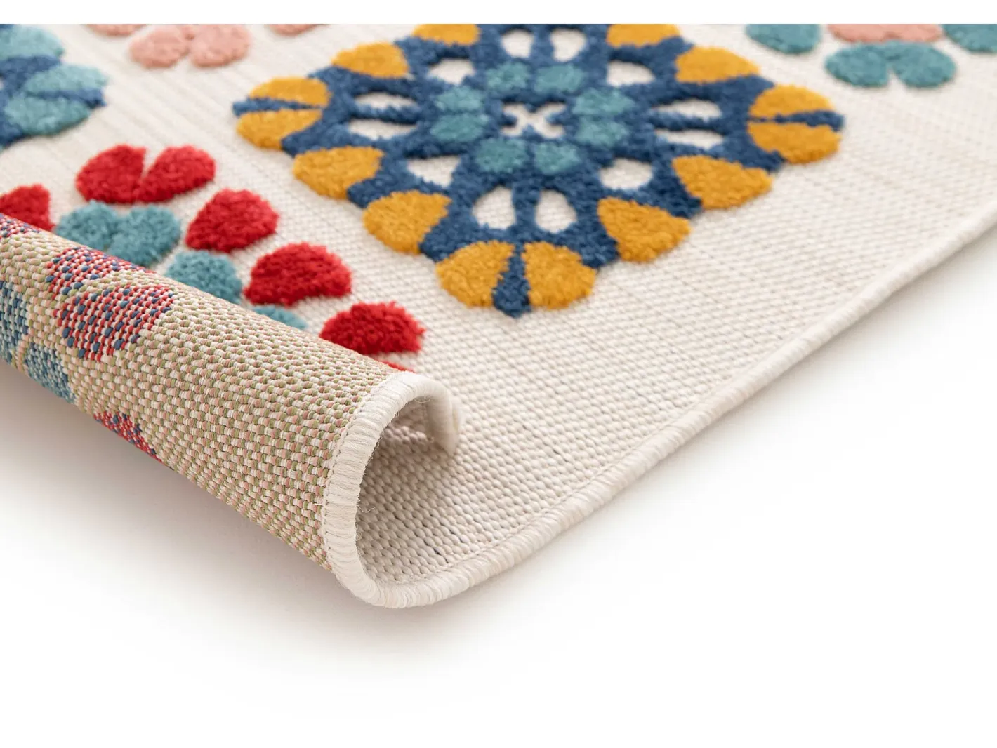 Alfombra exterior - geométrico con relieve - - 160 x 230 cm - MILA Multicolor Online