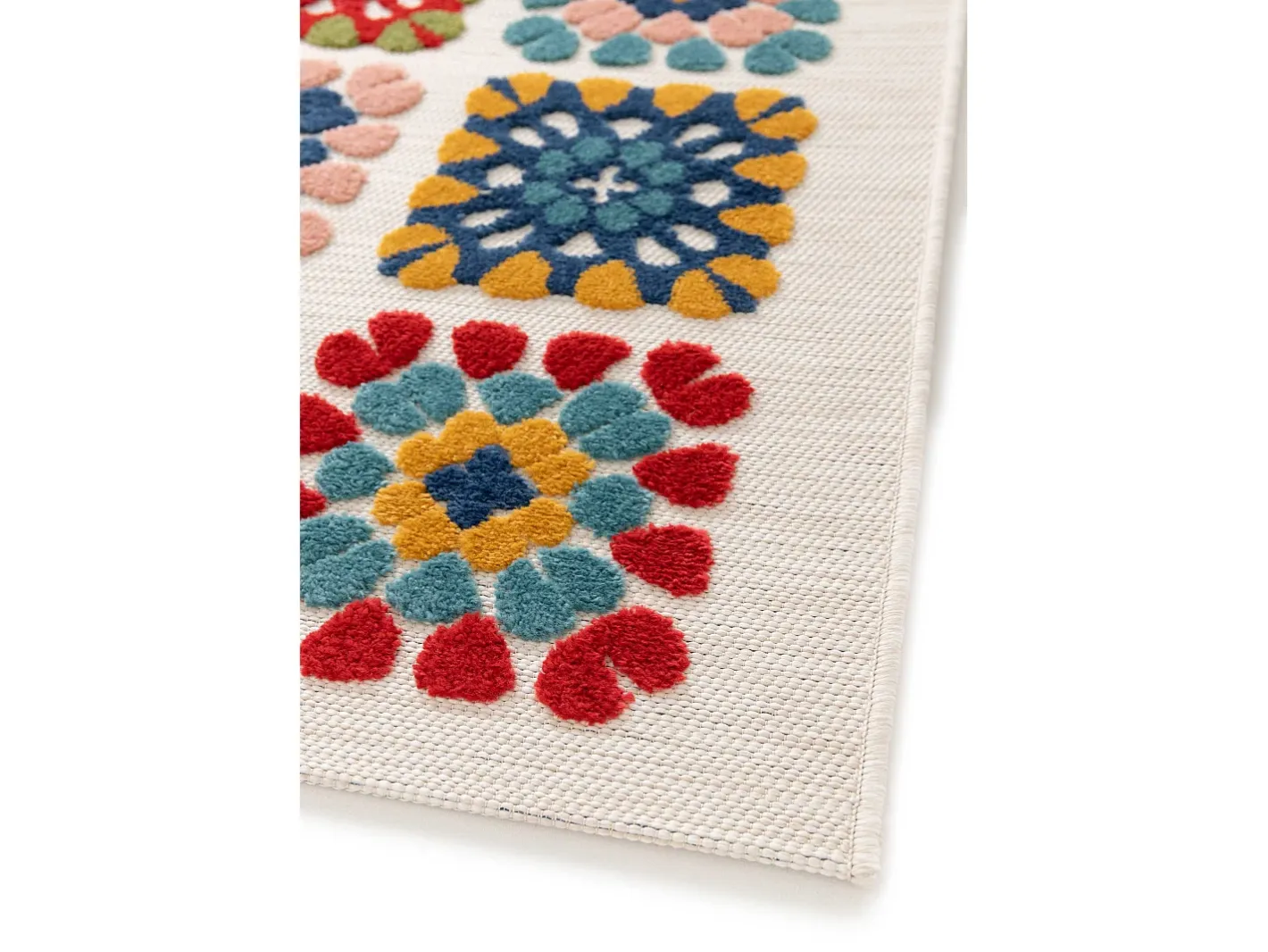 Alfombra exterior - geométrico con relieve - - 160 x 230 cm - MILA Multicolor Online