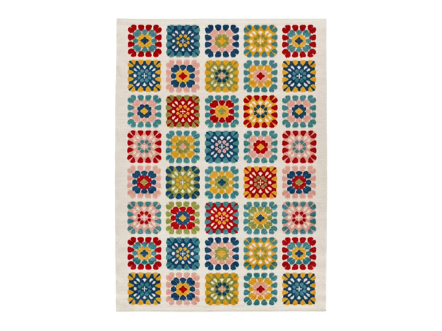 Alfombra exterior - geométrico con relieve - - 160 x 230 cm - MILA Multicolor Online