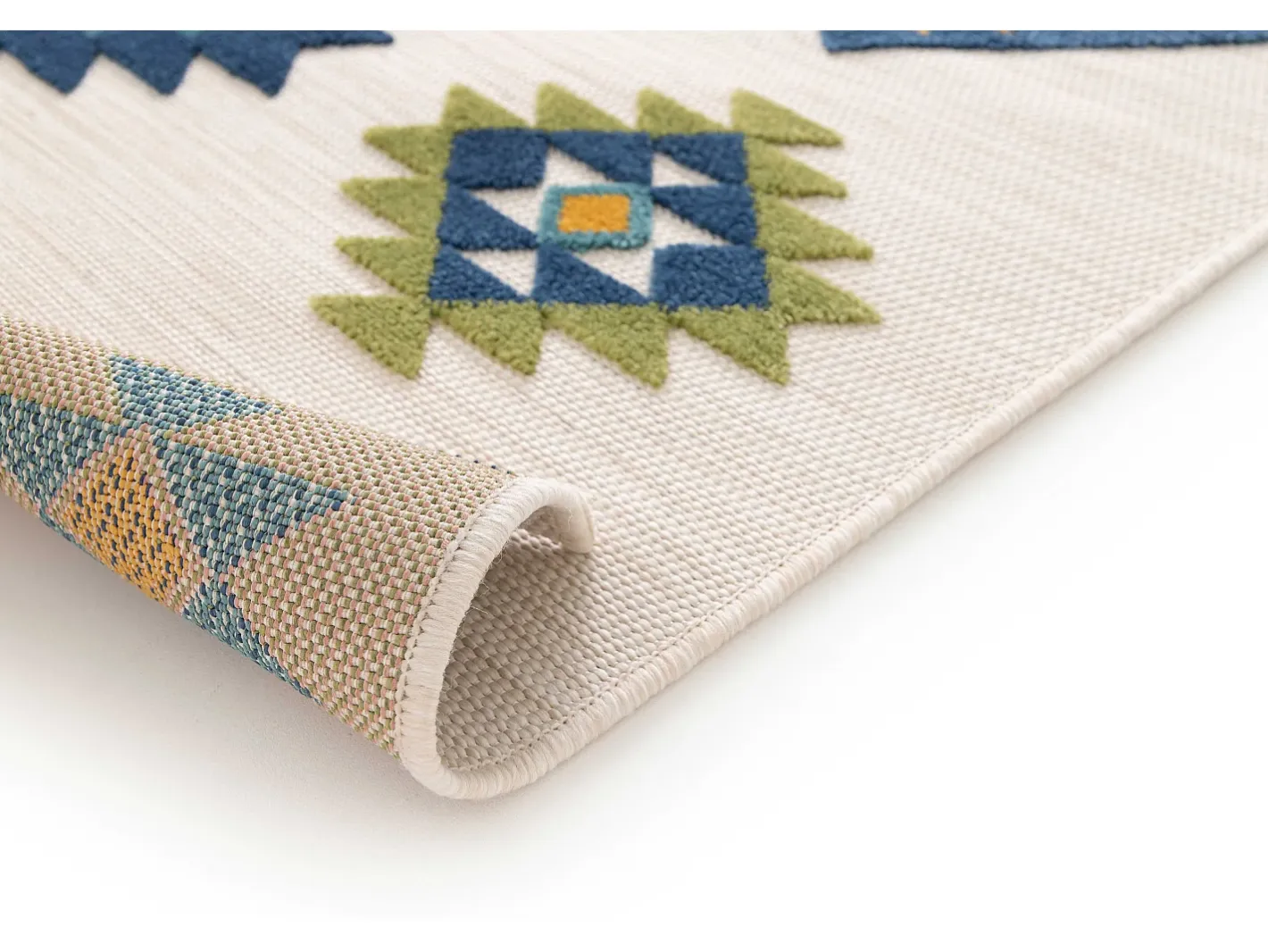 Clearance Alfombra exterior - étnico con relieve - - 80 x 150 cm - MILA Multicolor