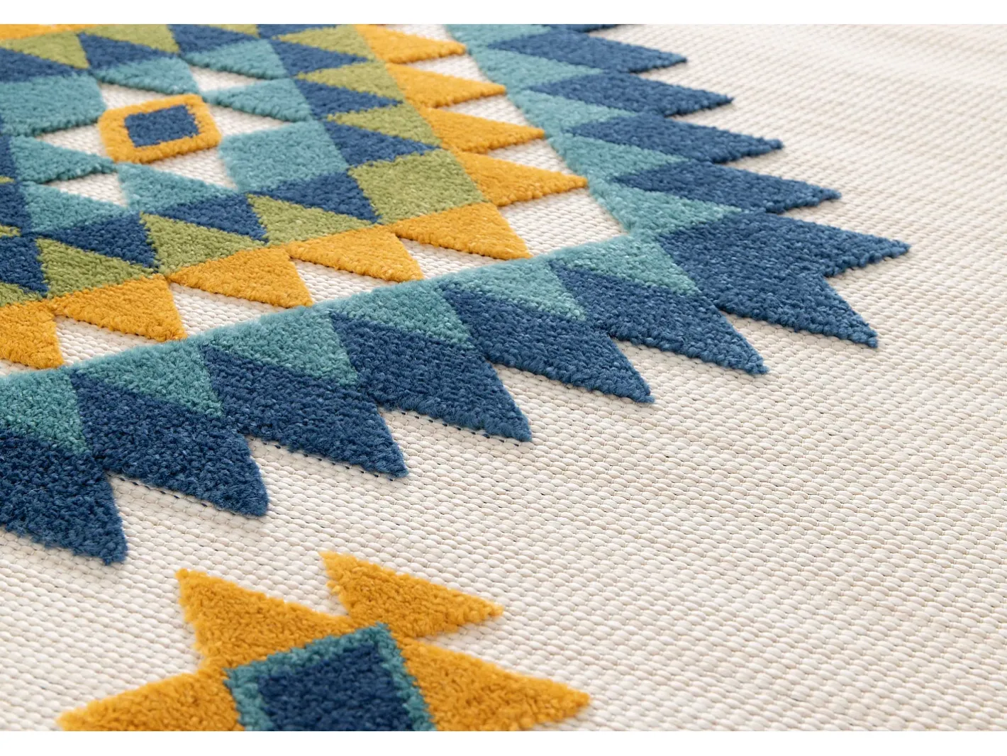 Clearance Alfombra exterior - étnico con relieve - - 80 x 150 cm - MILA Multicolor