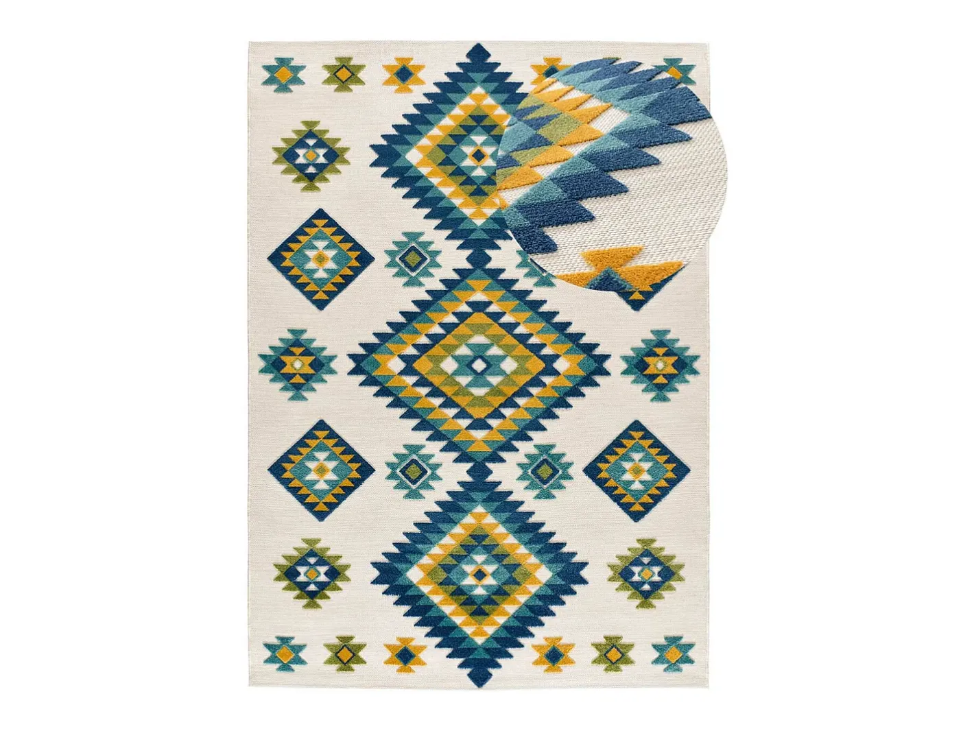 Clearance Alfombra exterior - étnico con relieve - - 80 x 150 cm - MILA Multicolor