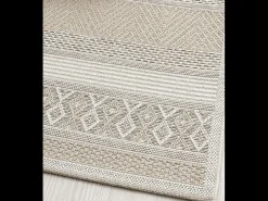 the carpet Alfombra Exterior Interior diseño moderno - Beige - 120 x 120 cm - CALGARY Crema Clearance