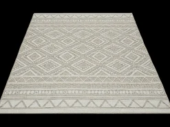 the carpet Alfombra Exterior Interior diseño moderno - Beige - 80 x 150 cm - CALGARY Crema Discount