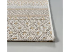 the carpet Alfombra De Exterior-Alfombra Exterior Interior diseño moderno - Beige Amarillo - 120 x 160 cm - CALGARY Dorado