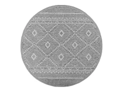 Discount the carpet Alfombra Exterior Interior diseño moderno - - 120 cm Redondo - CALGARY Gris