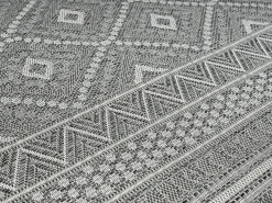 the carpet Alfombra De Exterior|Alfombra Redonda-Alfombra Exterior Interior diseño moderno - - 160 cm Redondo - CALGARY Gris