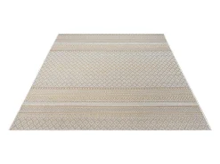 the carpet Alfombra Exterior Interior diseño moderno - Beige Amarillo - 80 x 150 cm - CALGARY Dorado New