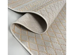 the carpet Alfombra Exterior Interior diseño moderno - Beige Amarillo - 80 x 150 cm - CALGARY Dorado New