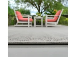 the carpet Alfombra De Exterior-Alfombra Exterior Interior diseño moderno - Beige Amarillo - 240 x 340 cm - CALGARY Dorado