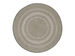 Alfombra De Exterior|Alfombra Redonda-Alfombra exterior redonda - intérieur-extérieur - lino - diam.120 cm - SILVANA Color natural claro