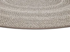 Alfombra De Exterior|Alfombra Redonda-Alfombra exterior redonda - intérieur-extérieur - lino - diam.120 cm - SILVANA Color natural claro